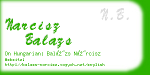 narcisz balazs business card